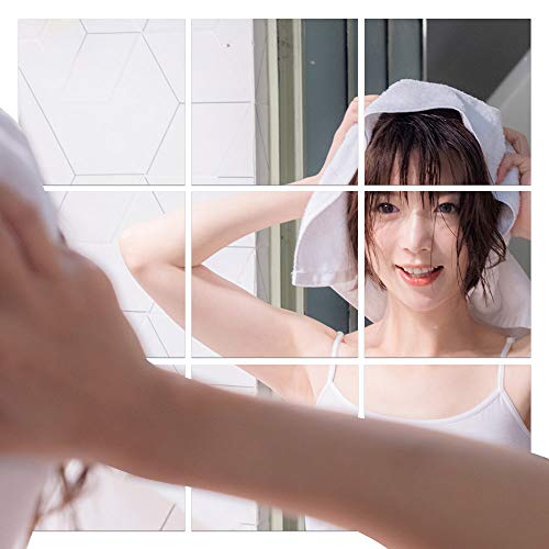 DECDEAL Folhas de espelho flexíveis reflexivas telhas de espelho PET autoadesivas Adesivos de espelh