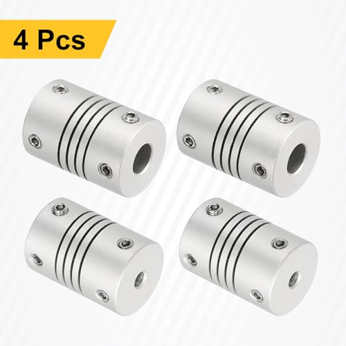 QUARKZMAN 4 Stück Flexible Kupplungen 3.17mm Bis 6mm Aluminiumlegierung Verbindungsstück Flexible Wellenkupplungen Motor Kupplung Für 3D Drucker CNC Maschine Motor Encoder D16 x L23mm