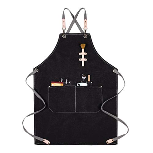 Hemoton Delantales Barista Cooking Chef BBQ Grill Delantal Halter Delantal Ajustable para Servir con Cinturón de… - Imagen 4