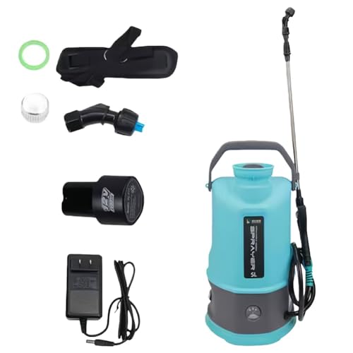 電動充電式噴霧器 5L/8L/10L大容量タンク 自動連続噴霧 背負い式 伸縮チューブ 圧力調整可能 高圧・低騒音 高効率 省時・簡単操作 散布・洗車用多機能対応 (5L(バッテリー*1))