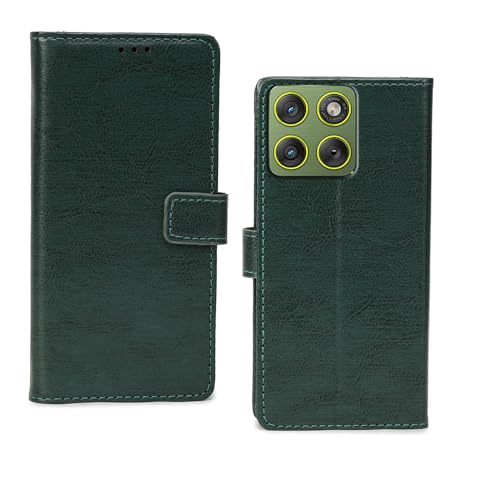 Image of amazon basics Moto Edge 70 5G Flip Cover | Card Pockets Wallet & Stand | Flip Cover for Moto Edge 70 5G (Green)