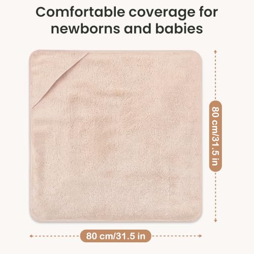 Image of 100% Organic Cotton Woven Hooded Baby Bath Towels Gift 31x31 inch