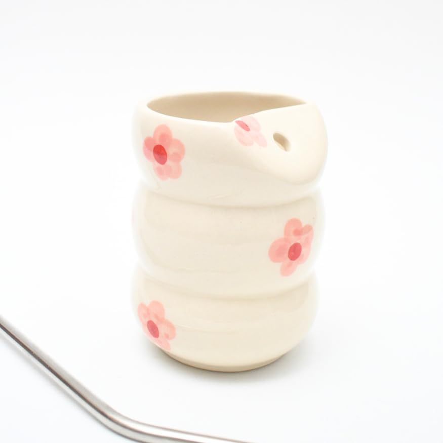 Image of Sip Bubble Tumbler with Straw - Pink Flower