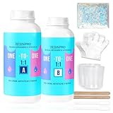 🧪 【CALIDAD IMPECABLE】 Gracias a su particular fórmula, la resina endurecida es perfectamente transparente y brillante. Fluida y transparente, permite el vaciado sin burbujas de aire, lo que lo hace apto también para la inserción de objetos y compatible con moldes de silicona, madera, tejidos, fibra de vidrio, fibras de carbono y papel.