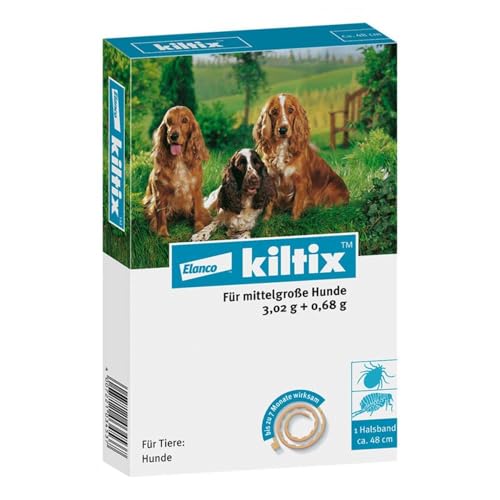 Kiltix Halsband gegen Zecken und Flöhe, mittelgroße Hunde