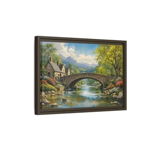 Tableau pont en pierre pour raviver un salon terne | Cadre 3cm
