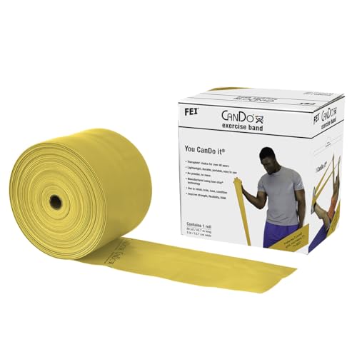 CanDo Low Powder Exercise Band, 50 yard roll, Gold: XXX-Heavy