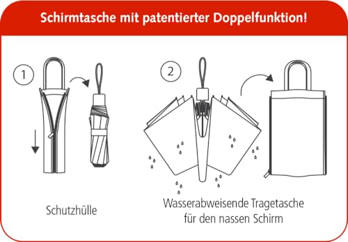 Generisch Taschenschirm & Duo Bag - I love dogs | Regenschirm mit Tasche | Automatikschirm | Motiv: Hunde | Durchmesser 98 cm | sturmsicher