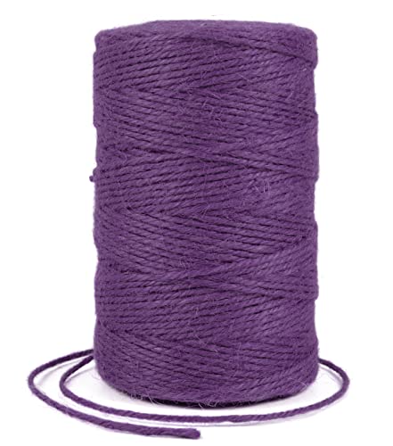 Uiopa Ficelle Jute 2mm x 200m, Ficelle Corde Jute Naturel Fil de Jardinage Corde Chanvre, Cordelette pour Jardin, Bricolage d'art Créatif, L'emballage Cadeau, Deco Noel (Violet foncé)
