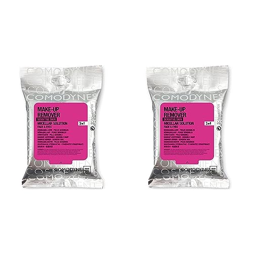 Comodynes Toallita Desmaquillante para Piel Sensible - 20 Unidades, Blanco (Paquete de 2)