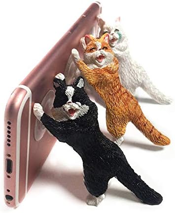 ygmoner Resin Cat Phone Sucker Holder Sucker Tablet Desk Holder Compatible with iPhone Kindle iPad (A Set)
