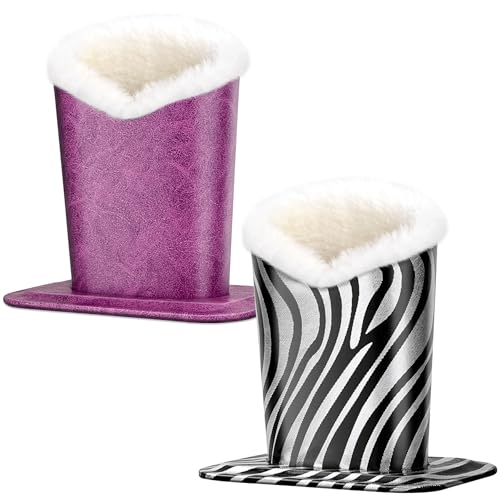 Image of 2 Pcs a Set, Plush Lined Eyeglasses Holder Stand Case Protective Glasses Case for Desks