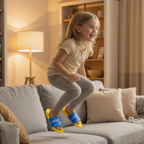 Image of INMINPIN Kids Boys Girls Ball Sprots Slides Sandals Ultra Comfortable Beach Pool Shower Shoes House Slide Indoor Outdoor for Sports Fan