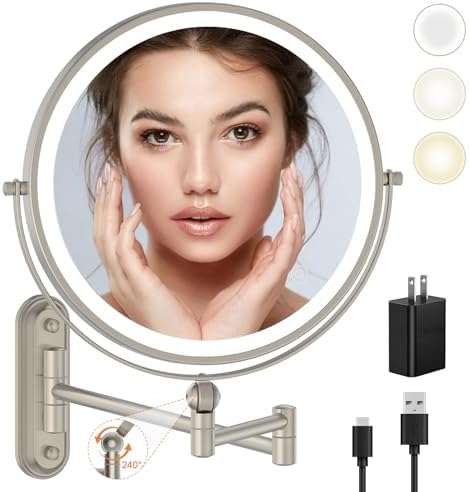 Amazon.com - 9" Wall Mounted Makeup Lighted Mirror, 4000mAh ...