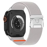 BIGHAS アップルウォッチ バンド ナイロン コンパチブル 49mm 46mm 45mm 44mm 42mm 41mm 40mm 38mm Apple Watch Ultra 3 2 1 iWatch Series 11/10/9/8/7/6/5/4/3/2/1/SE メンズ レディース おしゃれ (スターライト, 42(S1-S3)/44/45/46/49mm)
