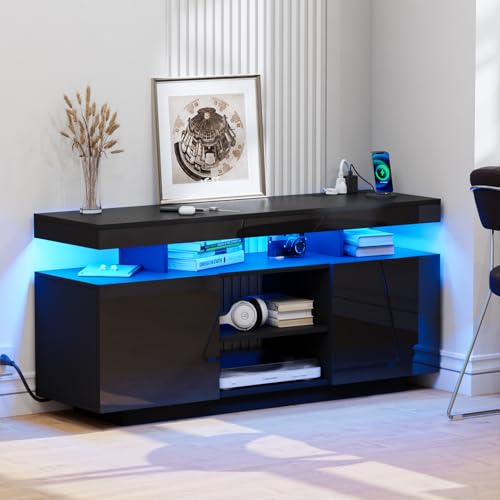 HOMMPA Modern LED TV Stand for 55/50/43/40/32 inch TV with