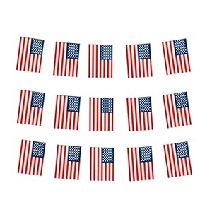 USA Flags American Small String Mini Flag Pennant Banner Decorations
