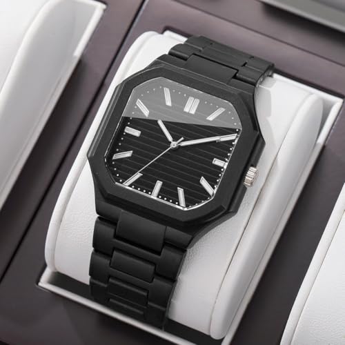 Image of Shocknshop Minimalist Creative Square Analog Casual Plastic Chain Strap Wrist Watch for Men Boys -WCH382