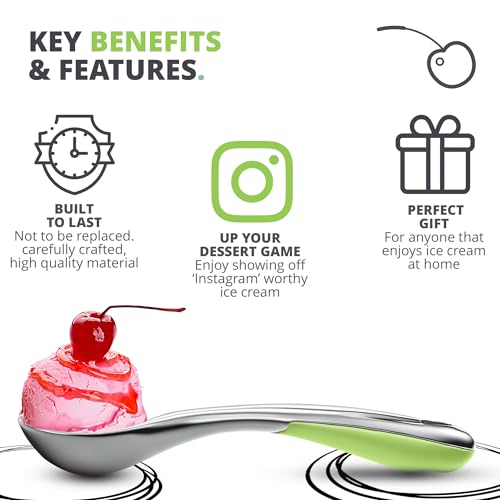Oliver's Kitchen ® Ice Cream Scoop - Create Perfect Spheres with Our Heavy Duty Ice Cream Scooper - Comfortable Grip Handle Makes Light Work of Frozen Hard Ice Creams! - Image 3