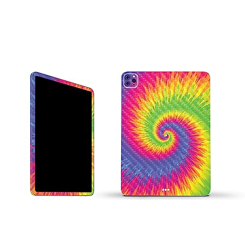 Image of MightySkins Carbon Fiber Skin Compatible with Apple iPad Pro 11 inch M2 4th Gen (2022) Full Wrap Kit - Vibrant Tie Dye | Protective, Durable Textured Carbon Fiber Finish | Easy to Apply | Made in The USA