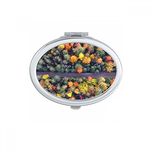 Miroir compact mignon et petit format portable avec paysage de érables