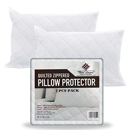 Todd Linens Lot de 2 housses de coussin matelassées en microfibre respirante 85 g/m² Blanc 50 x 75 cm Cover