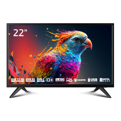 DYON Enter 22 Pro X2 - 55 cm (22 Zoll) Full-HD Fernseher (Triple Tuner (DVB-C/-S2/-T2) Hotelmodus USB-Media Player)