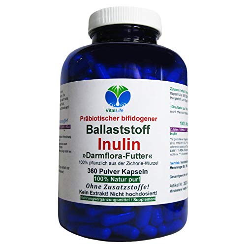 Ballaststoff Inulin 360 Pulver Kapseln Natur Pur NICHT hochdosiert KEIN Extrakt OHNE Zusatzstoffe OHNE Füllstoffe. 26336