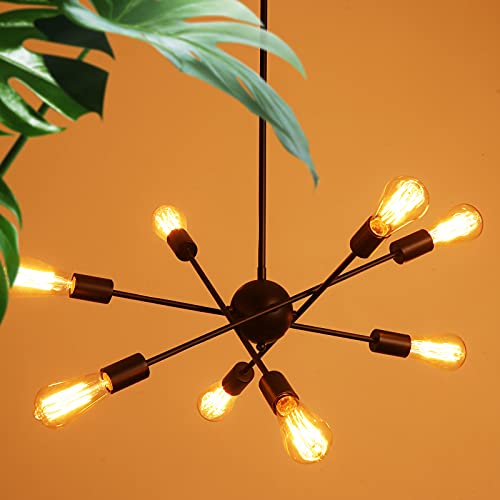 MIDUXIY Sputnik Chandelier (Black 8 Lights)