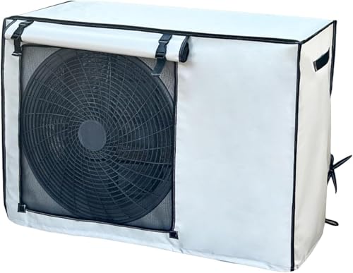 Housse Pompe a Chaleur Piscine, Bache Pompe a Chaleur Piscine Tissu Oxford 600D pour Unité Extérieure avec Maille