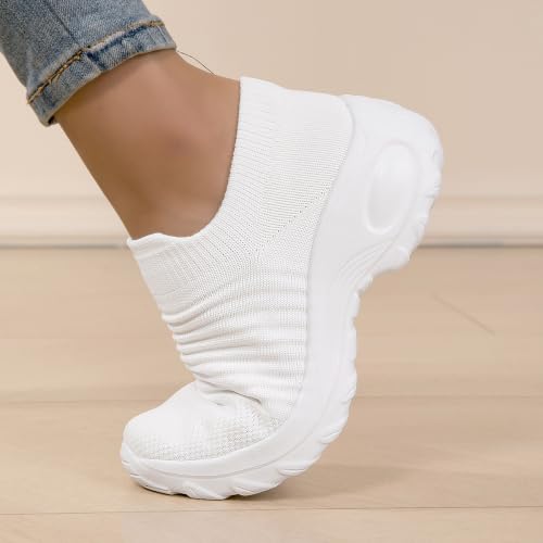 Image of Non Slip Work Shoes Women, Slip On Sneakers Women,Work Shoes Walking Gym Nurse Mesh Casual Fashion Sneakers Comfort Breathable Lightweight