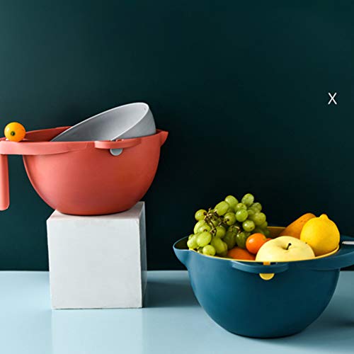 NICEXMAS Escorredor de Cozinha de Dupla Camada Tigela de Lavagem de Plástico E Cesto de Drenagem de