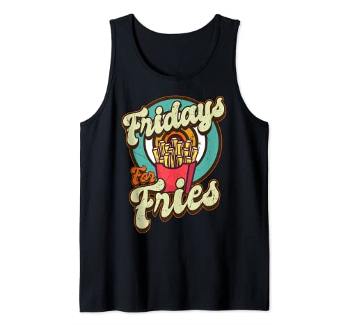 Refranes de patatas fritas Divertidos Viernes de patatas Camiseta sin Mangas