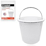 Swimables 8 Inch Skimmer Basket Compatible with Pentair Skimmer Basket 85014500 and S200 Pentair Pool Skimmer Basket | Built-in Brass Weight | 316 Stainless Steel Handle & Convenient Rubber Grip