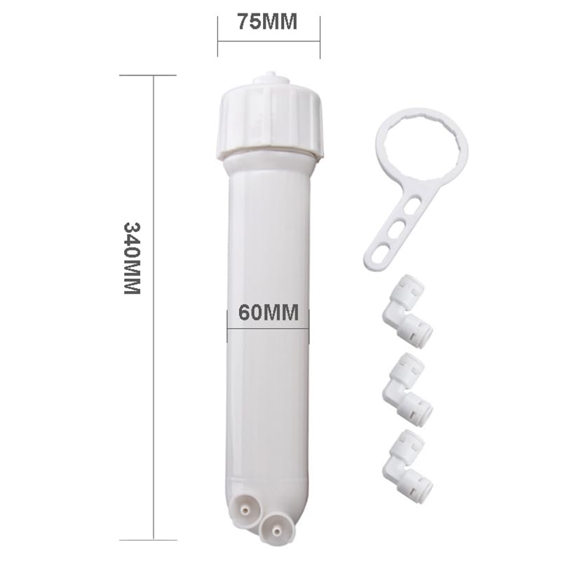 Sistema di filtraggio dell'acqua, Parti del filtro dell'acqua Alloggiamento della membrana Filtro sedimenti a membrana in fibra da 10 pollici for 1812/2012 con tutti i raccordi Accessori for chiavi