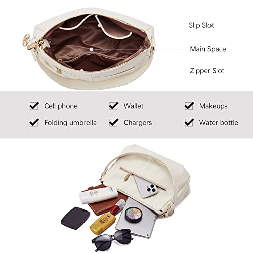 Bostanten Leather Purses For Women Designer Shoulder Bags Ladies Hobo Handbags Pocketbooks White #TOP2