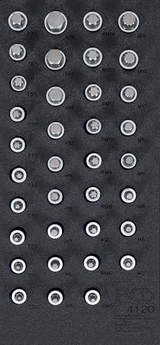 BGS 4120 Insert de servante d’atelier 1/3: Jeu de douilles à embouts carré femelle 12,5 mm (1/2