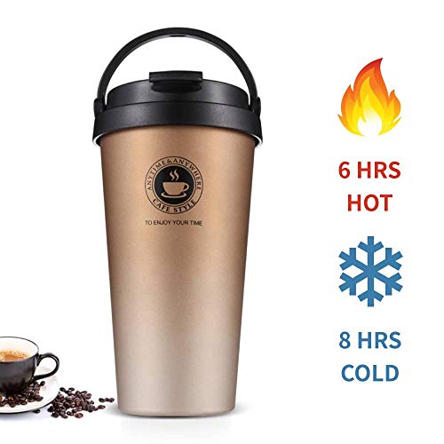 Stainless Steel Vacuum Insulated Coffee Mug with Lid, Perfect Travel Cup for Hot