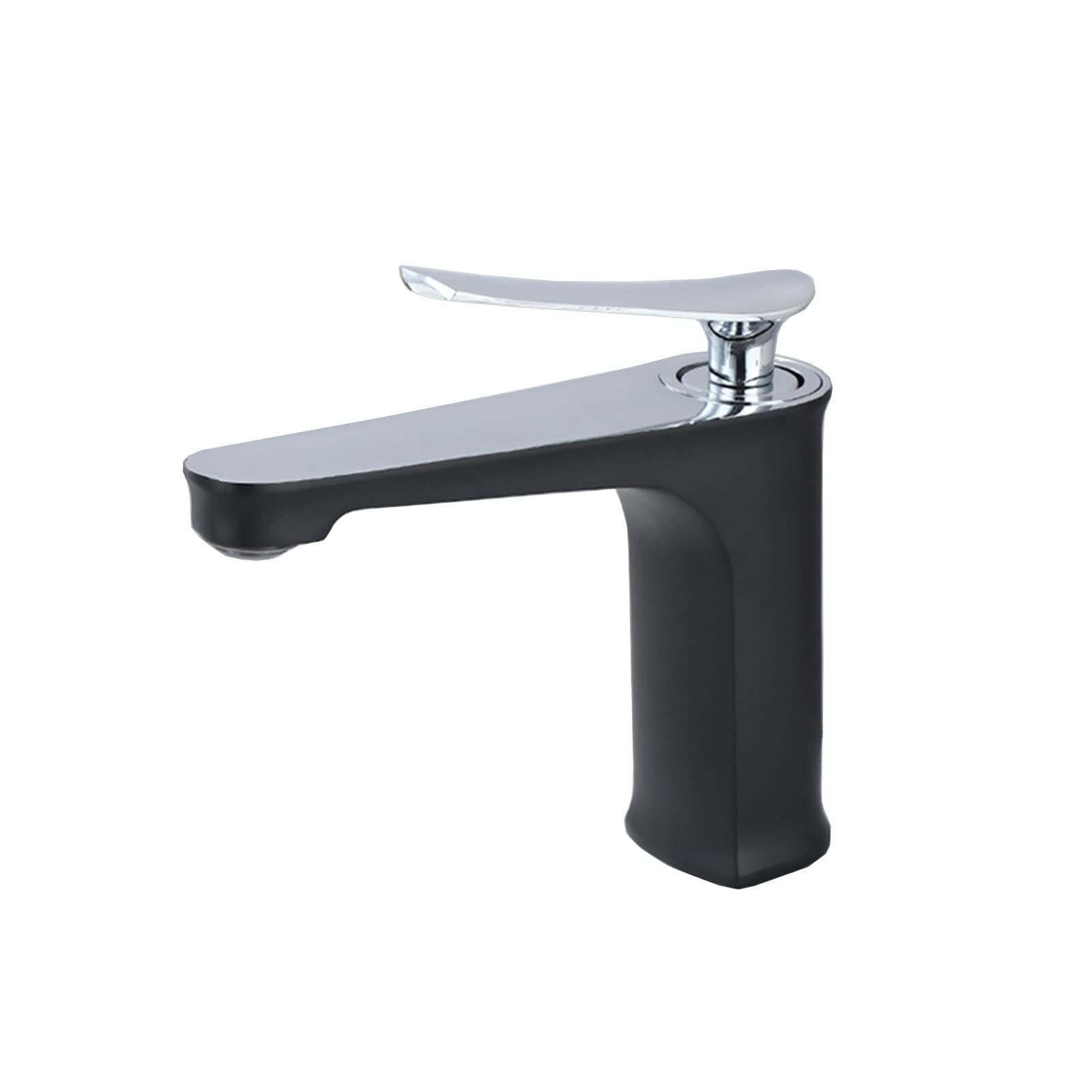 JNTFNE Bathroom Sink Faucet Single Hole White,Bathroom Handle Brass,Bathroom Faucet,Tall Black,Chrome(Nero)