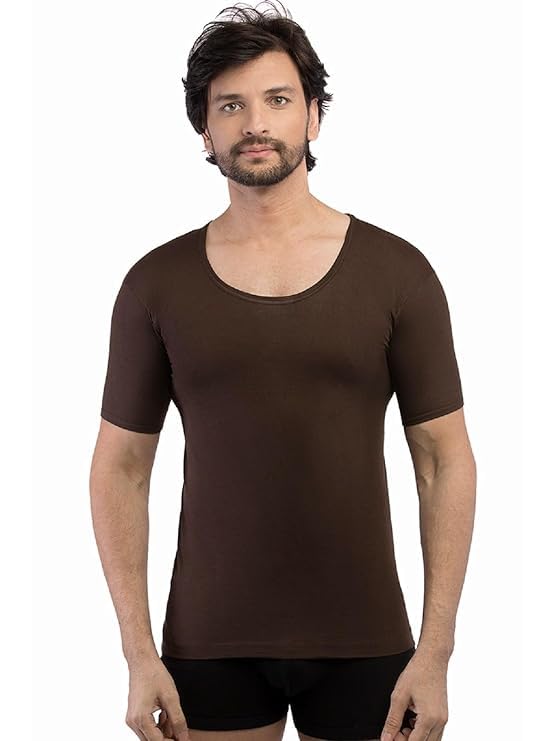 Image of VIP Supreme Men's Half SLEVEES Cotton Vest Pack of 5 (Color May Vary in Assorted) (in, Alpha, 3XL, Regular, Assorted)