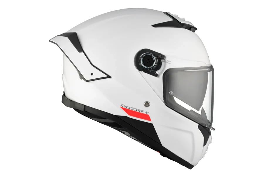 Casco MT Thunder 4 SV – Casco Moto Integral con Visor Solar Full Vision, Pantalla Antivaho Compatible con Pinlock, Interior Lavable y Calota HIRP | Homologado ECE 22.06 & Dot Blanco Brillo Talla M