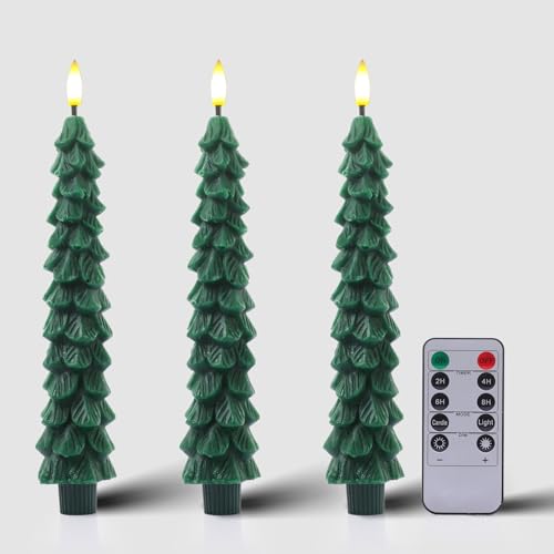 Bougies LED coniques pour sapin de Noël et décoration de table chaleureuse lot de 3