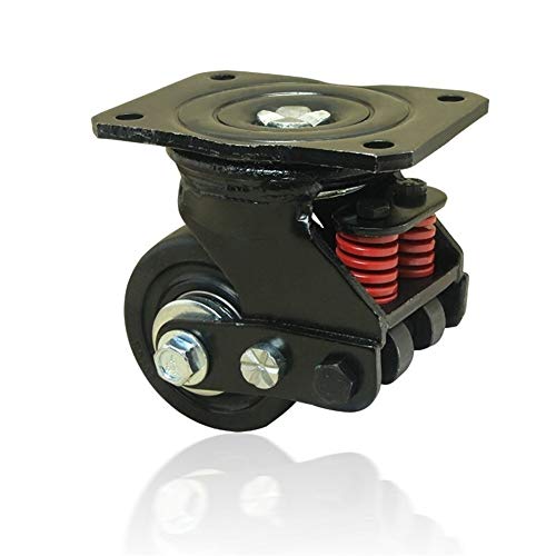 Ruedas, Rueda giratoria Universal de 3 Pulgadas con amortiguación silenciosa y Resorte, Rueda antisísmica para Equipo Pesado, Ruedas industriales.