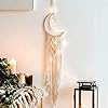 Koytoy Macrame Wall Hanging with LED Light,Moon Dr...
