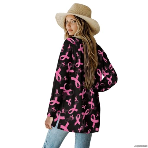 Image of Forchrinse Red Ladybug Cardigan for Women Causal Long Sleeve Open Front Cardigans Sweater Fashion 2024 Fall Coat with Pockets