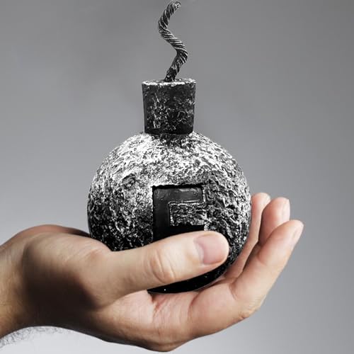 Bomb Paperweight, Hilarious, Decorative, and Unique Office Cubicle Desk Decor and Book Weight - Funny Gag Gift for Coworkers and Gamers Home Office Men Women Cool Stuff (1 Silver Paperweight)