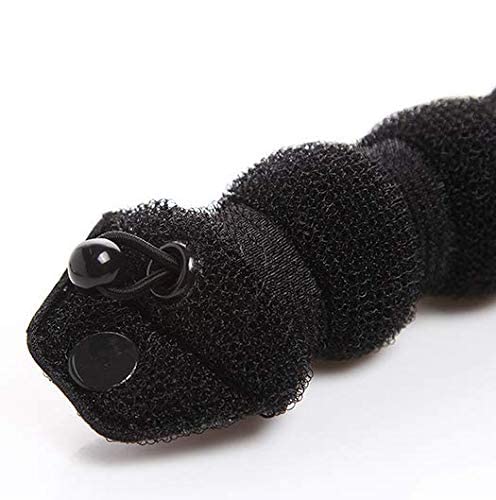 Miniatura 4 de Juego de 2 estilismos mágicos negros para el cabello caliente para el cabello en forma de dona, para mujeres y niñas (1 grande + 1 pequeña)