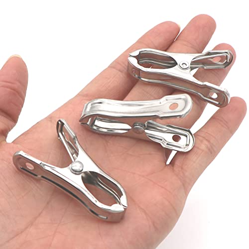 Greenhouse Clip 24 Pcs Stainless Steel Garden Clips Heavy Duty Greenhouse Clamps Shading Net Rod Clip For Greenhouse Frame Plant Fixing Netting Cover Film Extension Support #TOP3
