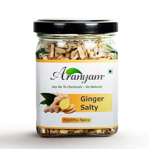 Image of Aranyam Salted Ginger Candy - Salty & Spicy Adrak Chews for Digestion | Sun Dried Ginger Candy for Nausea Relief & Immunity Boost - No Additives (50 Grams)