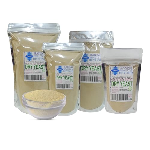 Baking Beauty and Beyond Instant Dry Yeast for Hand Bread Machines - Professional Bakers for Bread, Cake, Pizza Dough Crust, 200 Gram Bag